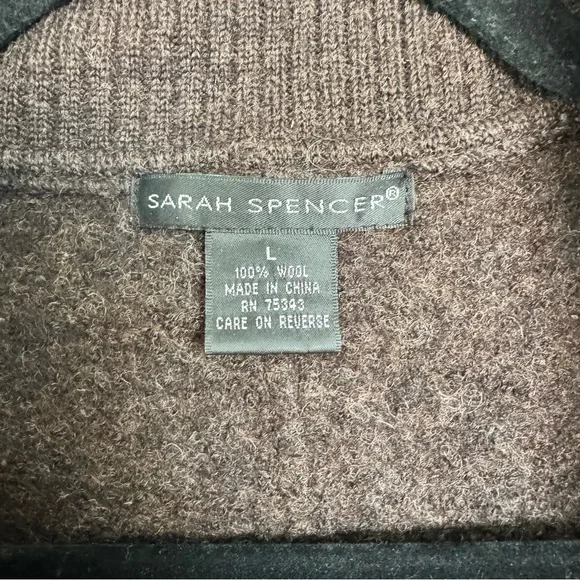 Sarah Spencer 100% Wool Knit Cardigan Size L - Picture 2 of 7